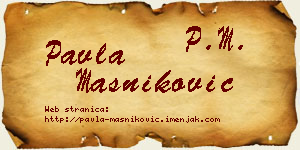 Pavla Masniković vizit kartica